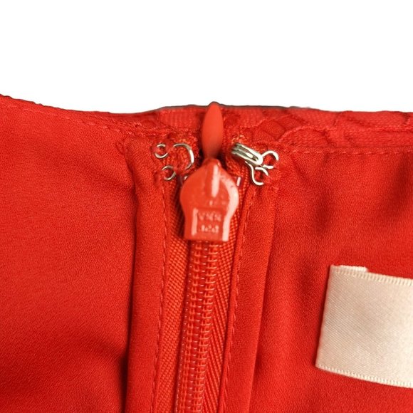 Diane Von Furstenberg Womens 10 Dress Red Lace Sheath Sleeveless Zip Back $448‎ - Picture 5 of 10